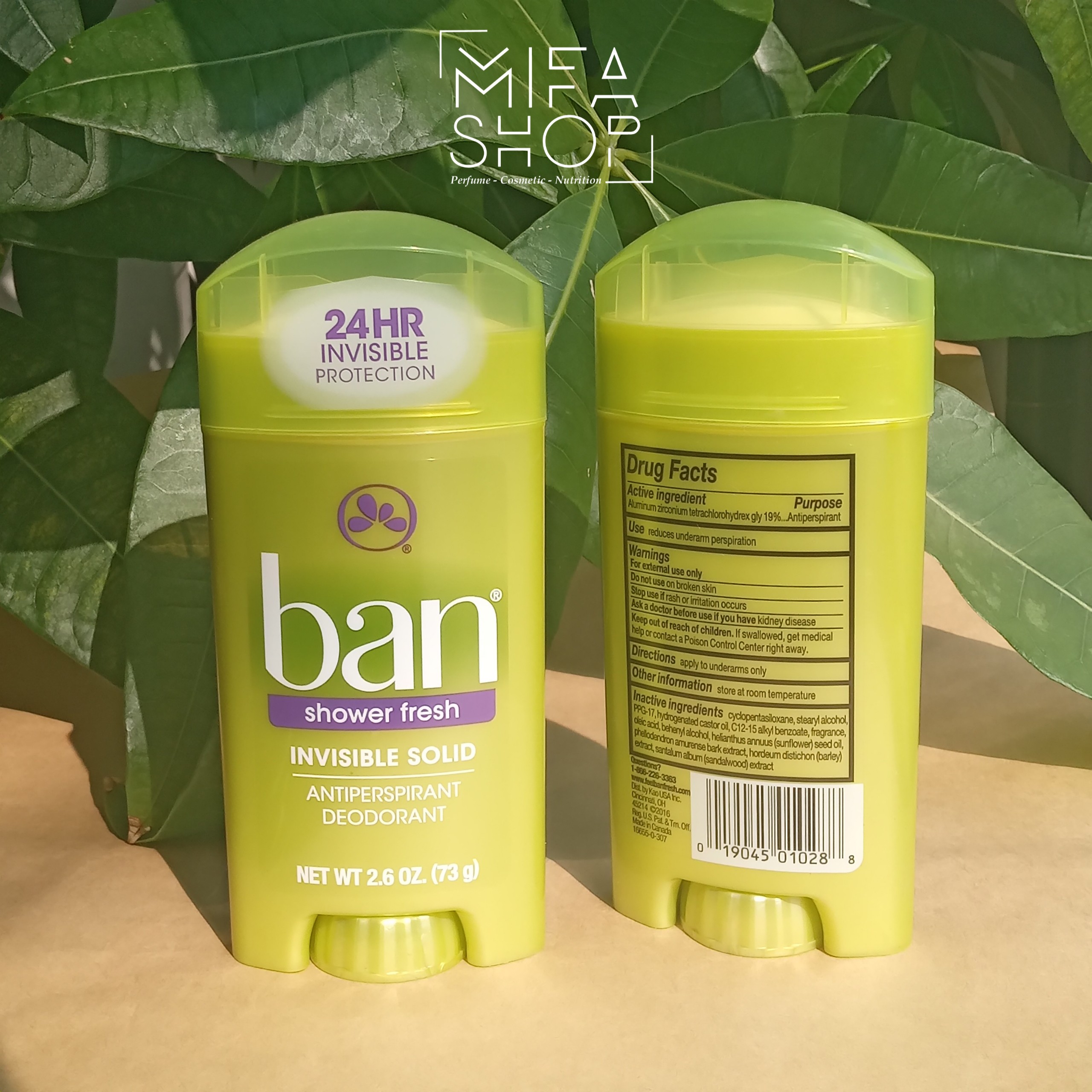 Lăn khử mùi sáp Ban Shower Fresh Invisible Solid 73g