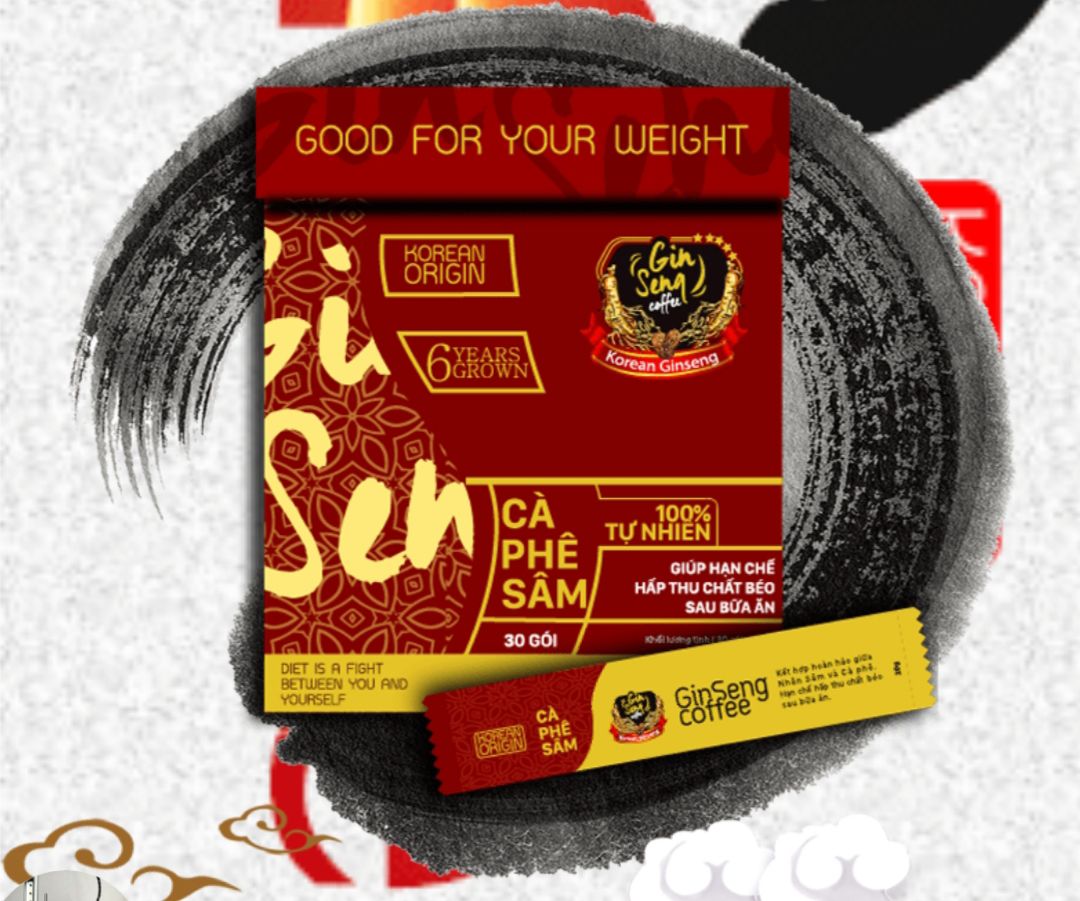 CÀ PHÊ SÂM GINSENG (GIẢM CÂN, ĐẸP DA, GIỮ DÁNG) (1 HỘP 30 GÓI)