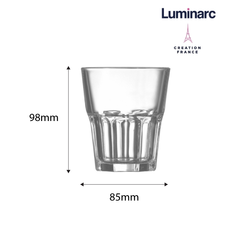 Bộ 12 Ly Thuỷ Tinh Arcoroc Thấp Granity 270ml - LUGRD0781