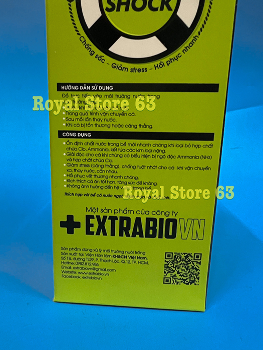 Extra Bio ZERO SHOCK Xử Lý Nước, Giảm Stress, Phao Cứu Sinh Cá Cảnh