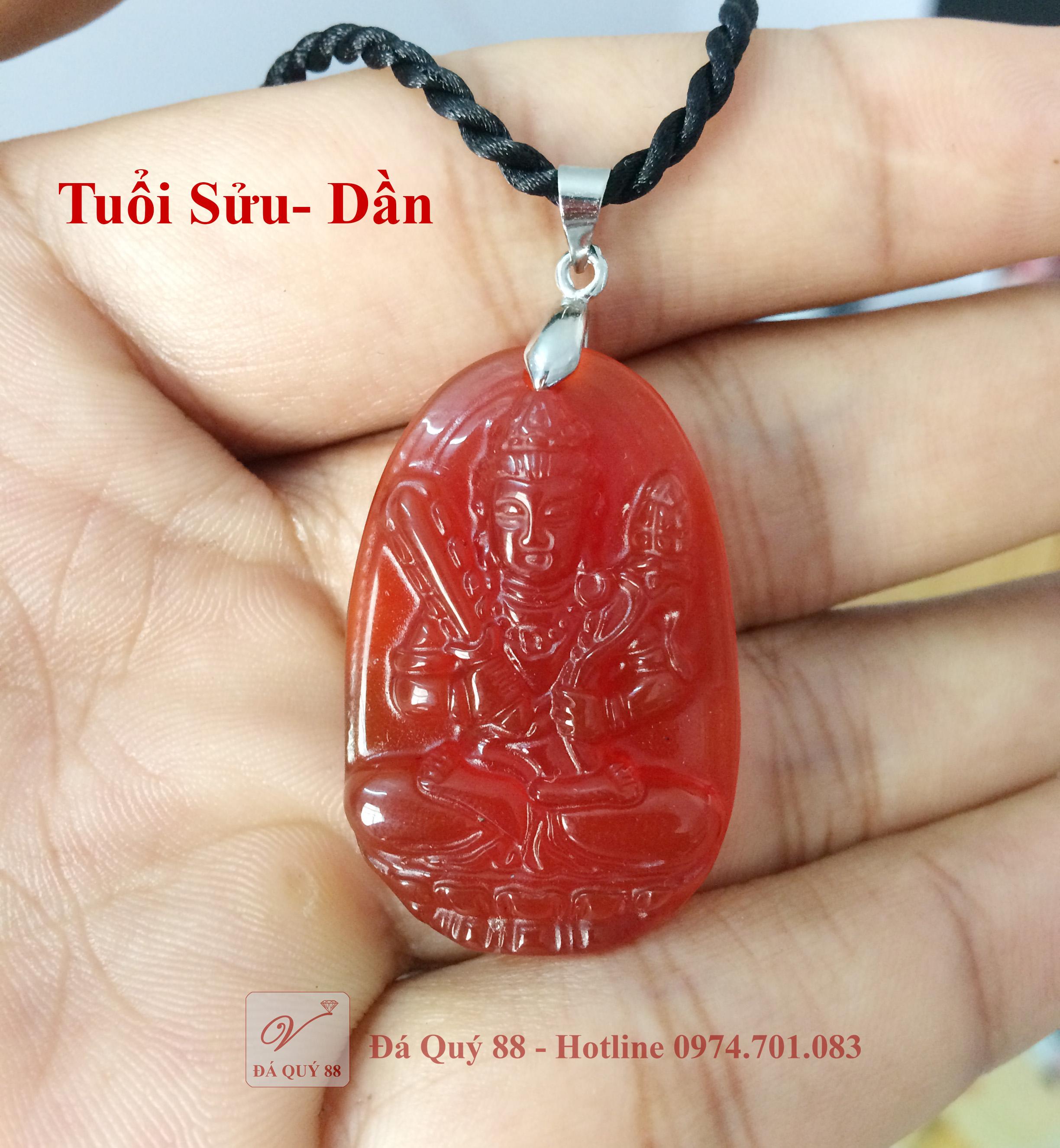 Mặt Dây Chuyền Phật Tuổi Sửu, Dần Đá Mã Não Đỏ Tự Nhiên