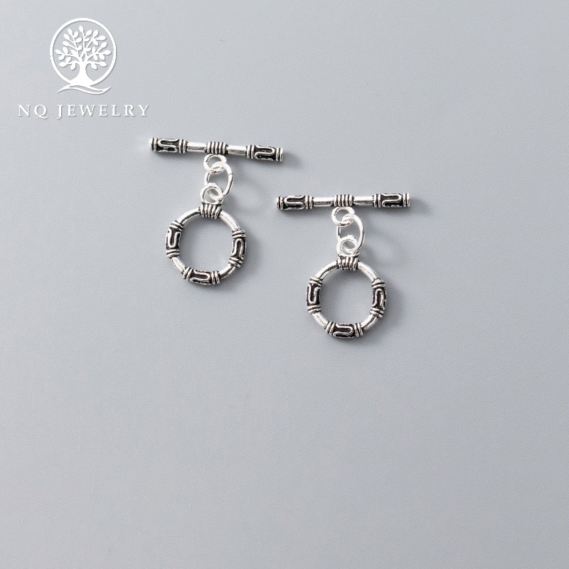 [HCM]Charm bạc móc khóa tròn kết vòng tay dây chuỗi 12x2.5mm - NQ Jewelry