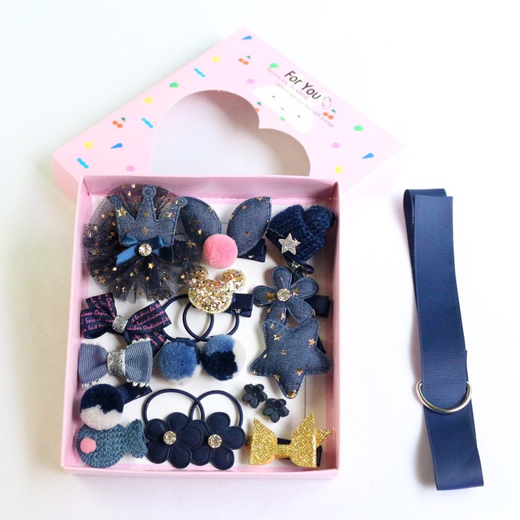 Set 17 Cặp Tóc, Dây Buộc Tóc Siêu Cute Dễ Thương Cho Bé Gái