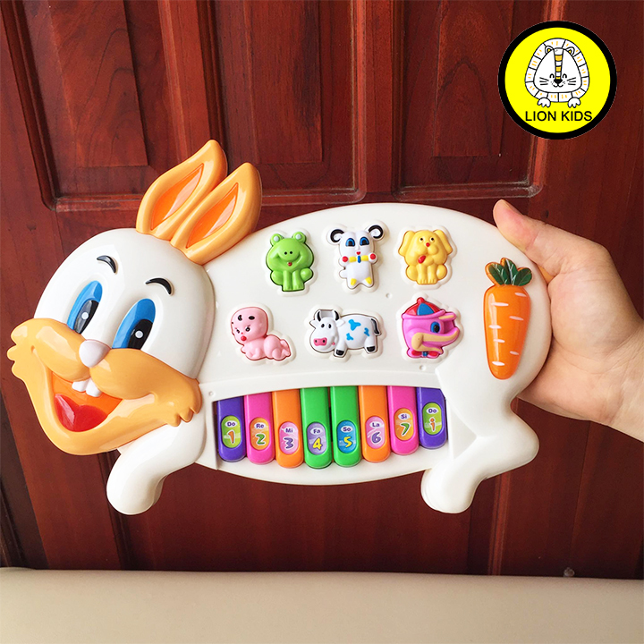 Đồ Chơi Đàn Piano Hình Thỏ Có Nhạc Đèn Cho Bé