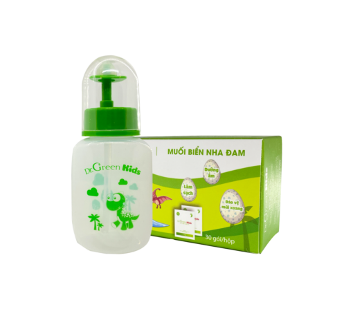 [HCM]bộ vệ sinh mũi cho trẻ Dr.Green Kids (bình rửa mũi kèm 30 gói muối biển)