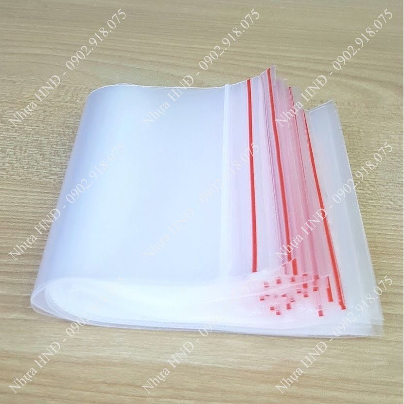 Túi zip chỉ đỏ (zip PE, zip lock, zip viền đỏ) loại dày –  tuiniemphong5giay