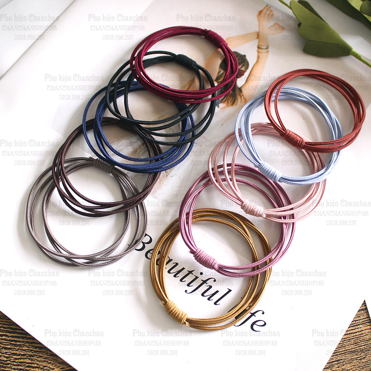 Combo 10 cột tóc thun giá từ 16k - Tặng túi lưới