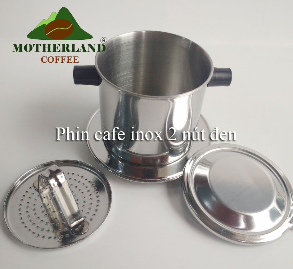 Stainless Steel Coffee Filter with 2 Black Buttons