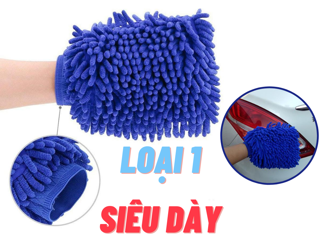 [HCM]Bao tay rửa xe 2 mặt chuyên dụng Găng Tay Rửa Xe loại dày