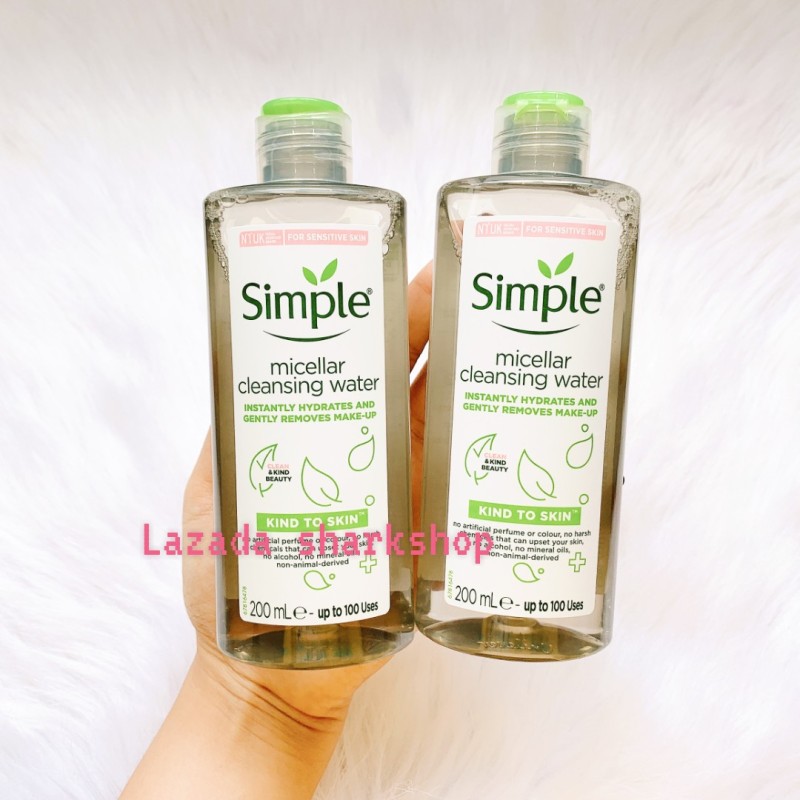 Nước tẩy trang Simple Kind To Skin Micellar Cleansing Water Dành Cho Da Nhạy Cảm  200ml nhập khẩu