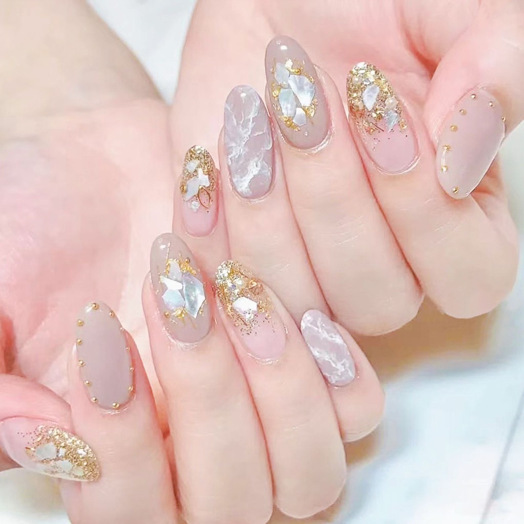 Set 12 Giấy Nhún Bạc Trang Trí Nail 4 Màu
