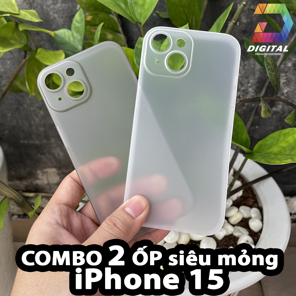 Combo 2 Ốp Lưng Trong Nhám Unibody iPhone 15 Siêu Mỏng