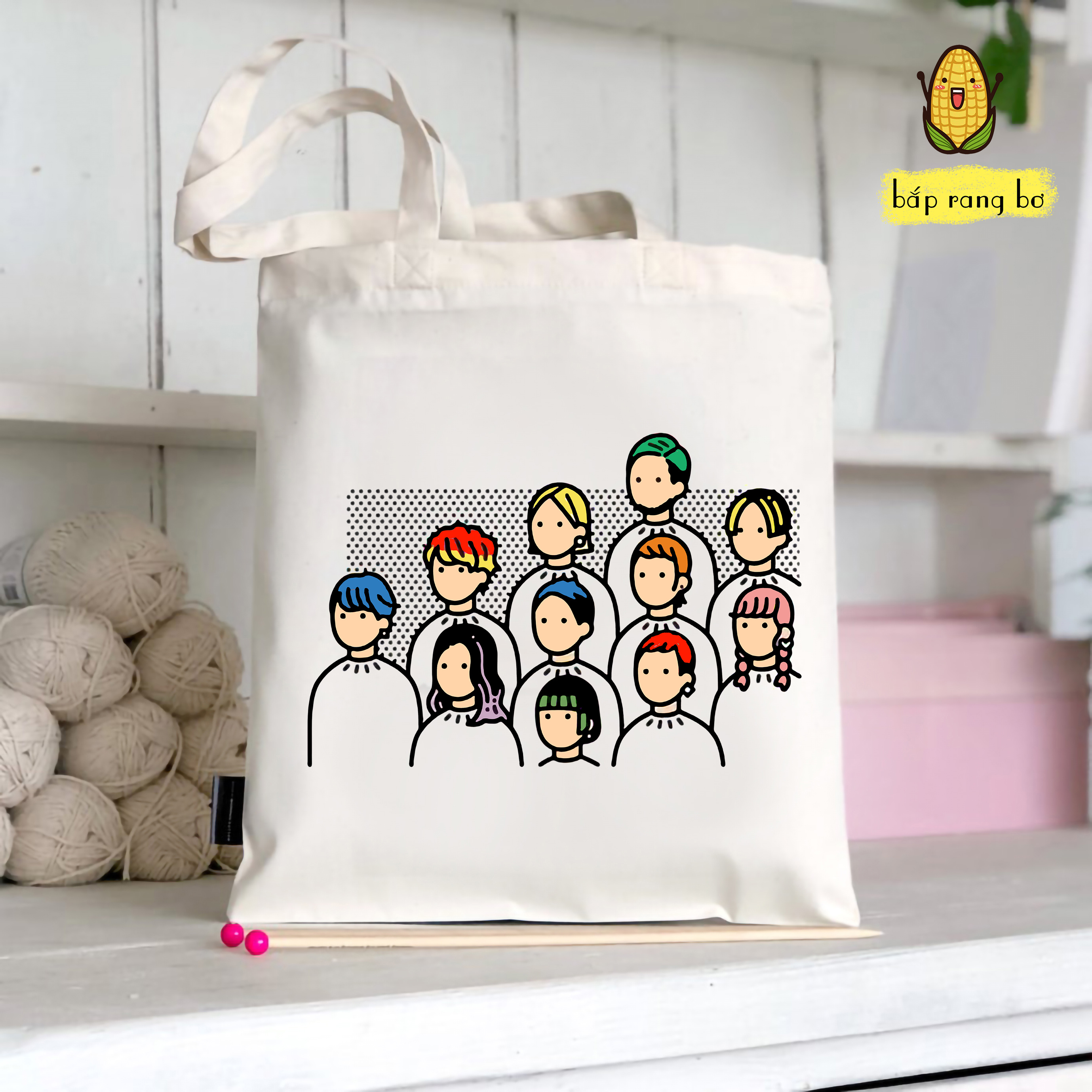 Túi tote vuông sorry i'm latte - vải canvas