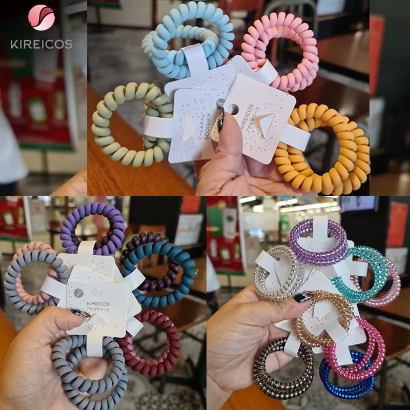 [HCM]Set 2 Dây Cột Tóc Buộc Tóc Xoắn Nhựa Loại Lớn Nhiều Màu - Giao Ngẫu Nhiên - kireicos