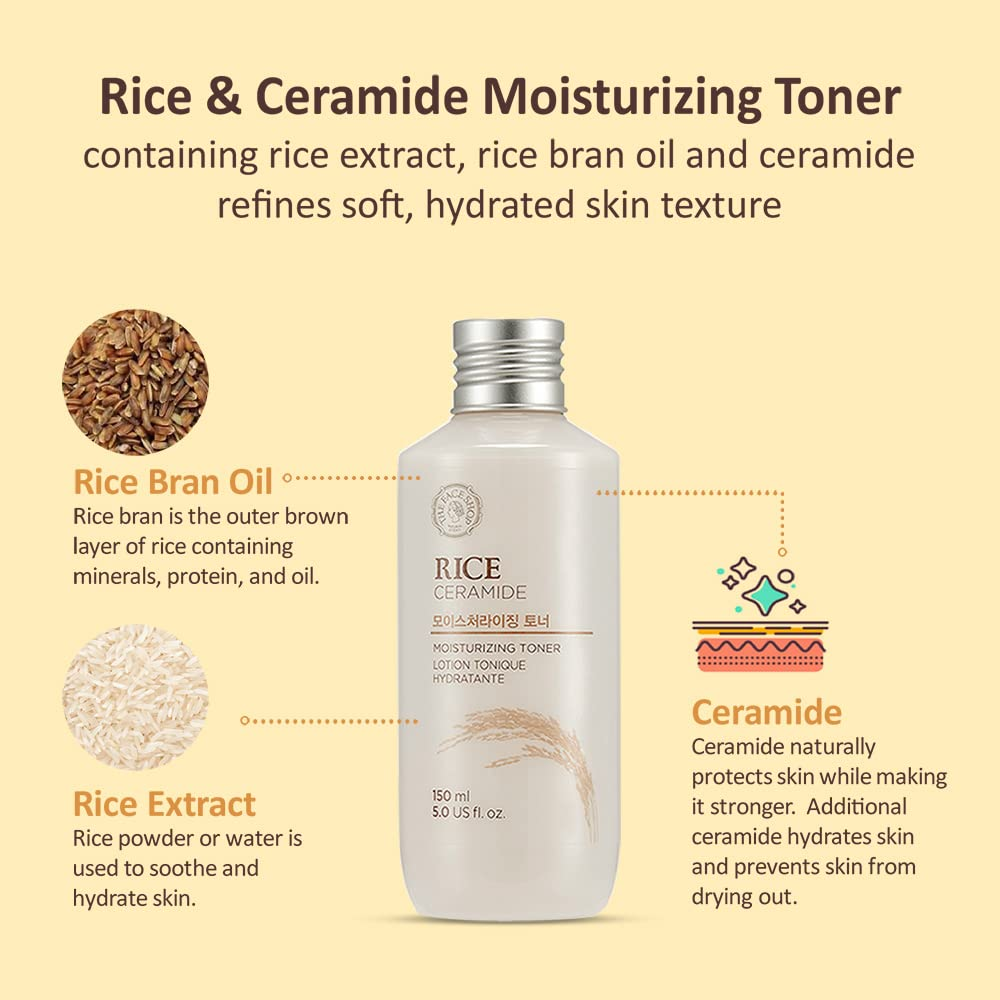 Nước Hoa Hồng Dưỡng Ẩm, Làm Sáng Da Từ Gạo The Face Shop Rice Ceramide Moisturizing Toner 150ml