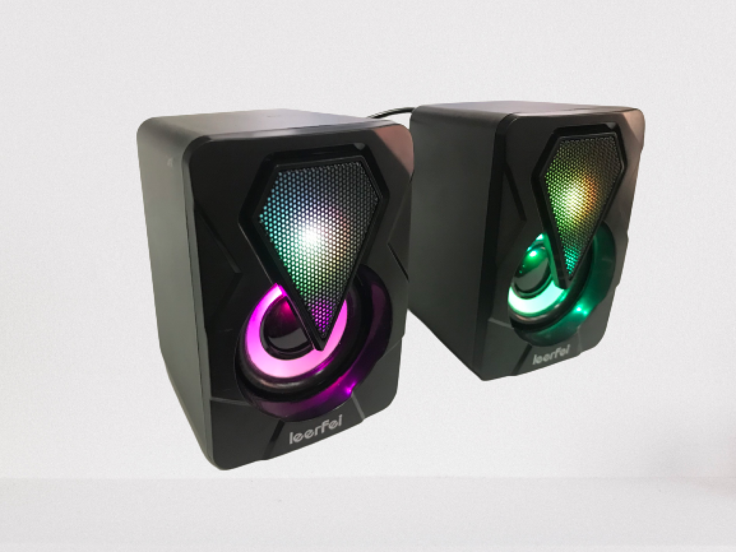 Loa vi tính mini 2.0 LeerFei YST-1046 bass siêu trầm, led nhiều màu tuyệt đỉnh cho laptop. máy tính, điện thoại