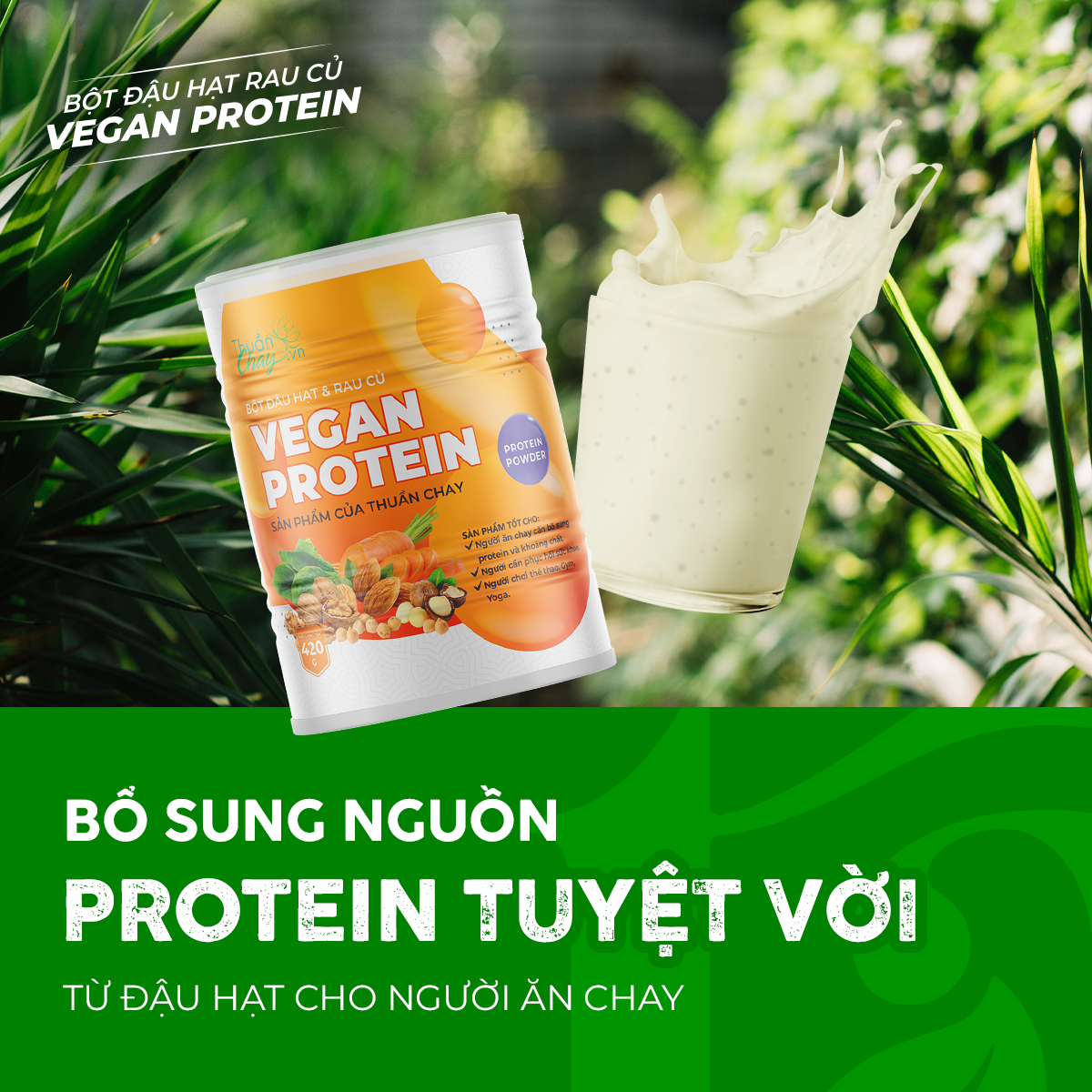 BỘT ĐẬU HẠT & RAU CỦ VEGAN PROTEIN - 420g
