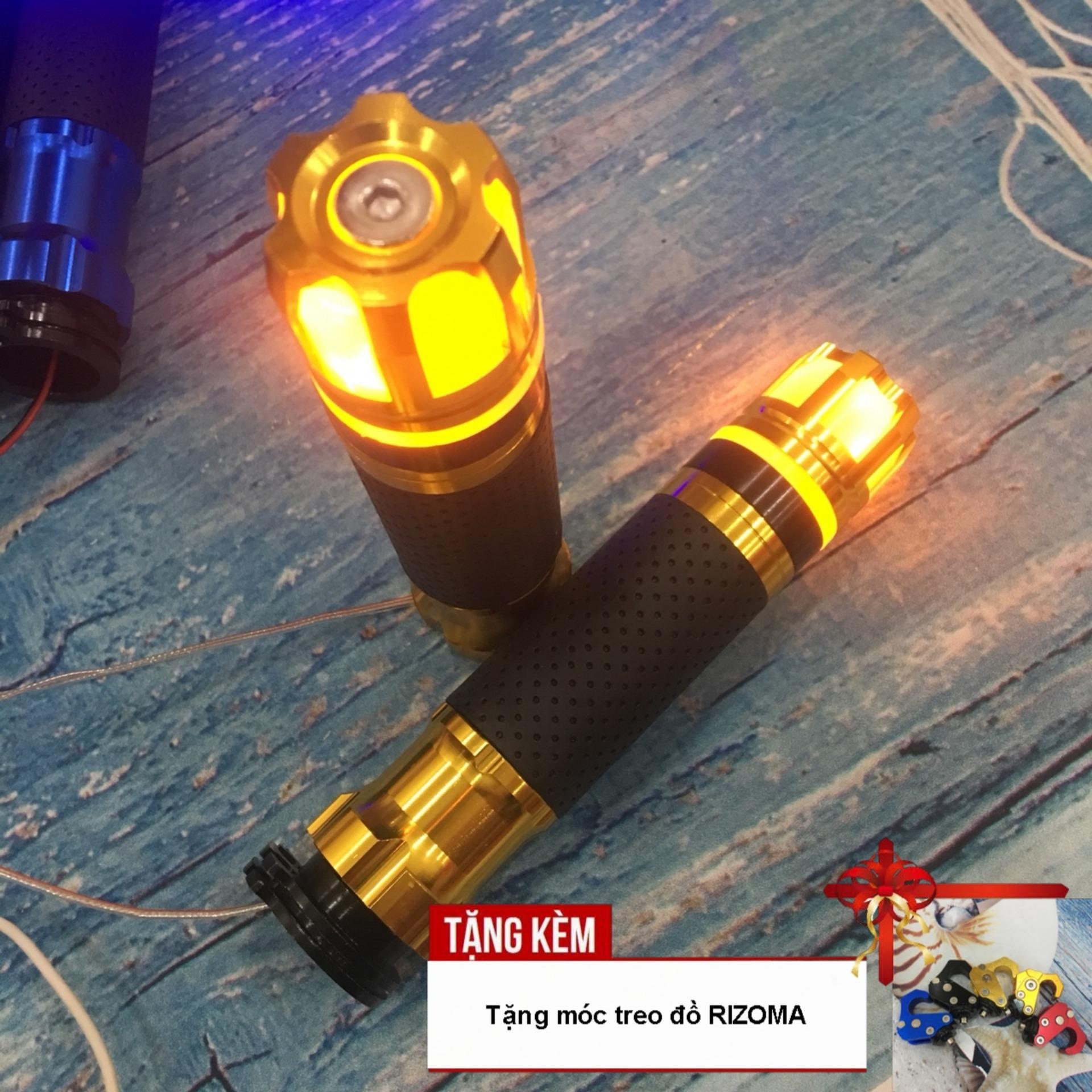 [TẶNG MÓC TREO ĐỒ] Bao tay gù RIZOMA có đèn Led độ xe siêu chất G71 (màu vàng)