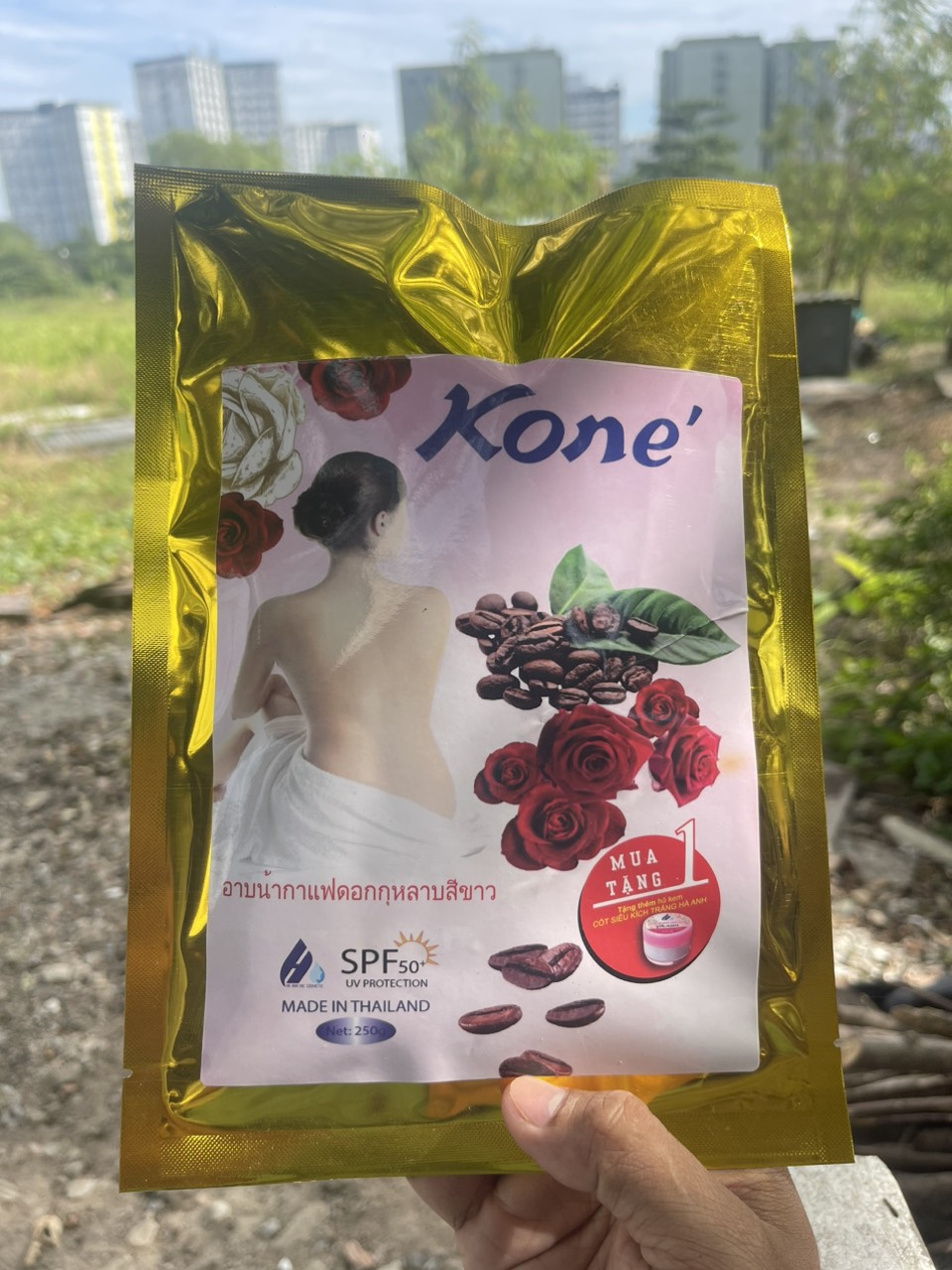 Kem tắm trắng cafe koné tặng hủ kích trắng