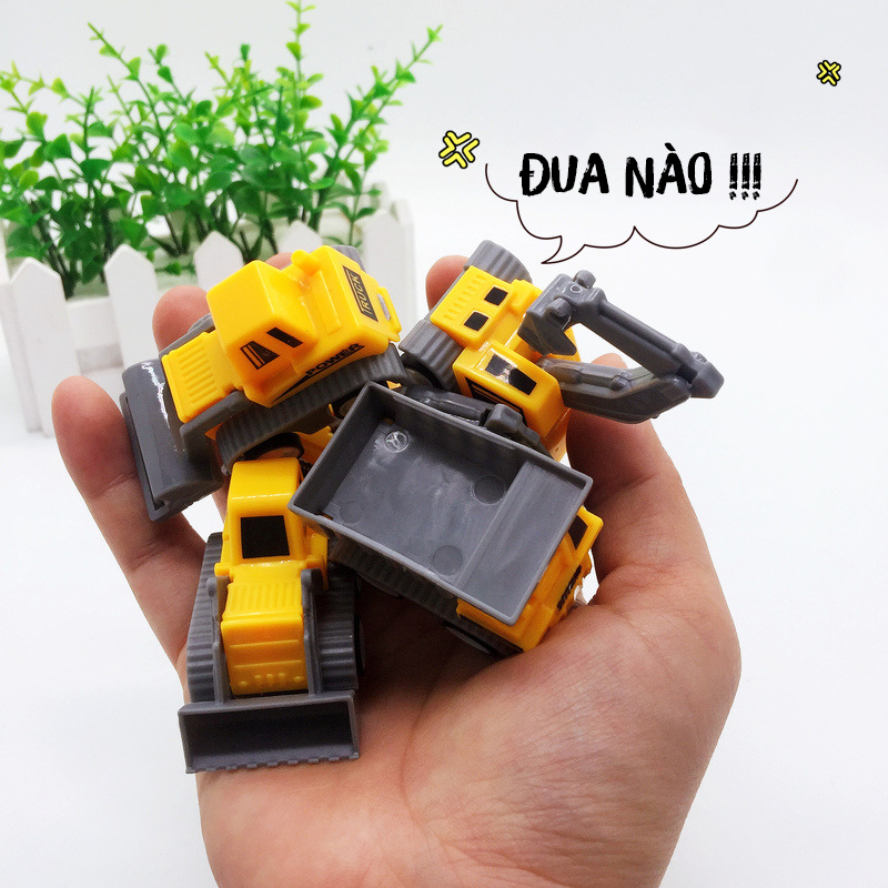 Combo 5 Chiếc Xe Đồ Chơi Công Trình Mini Động Cơ Dây Cót