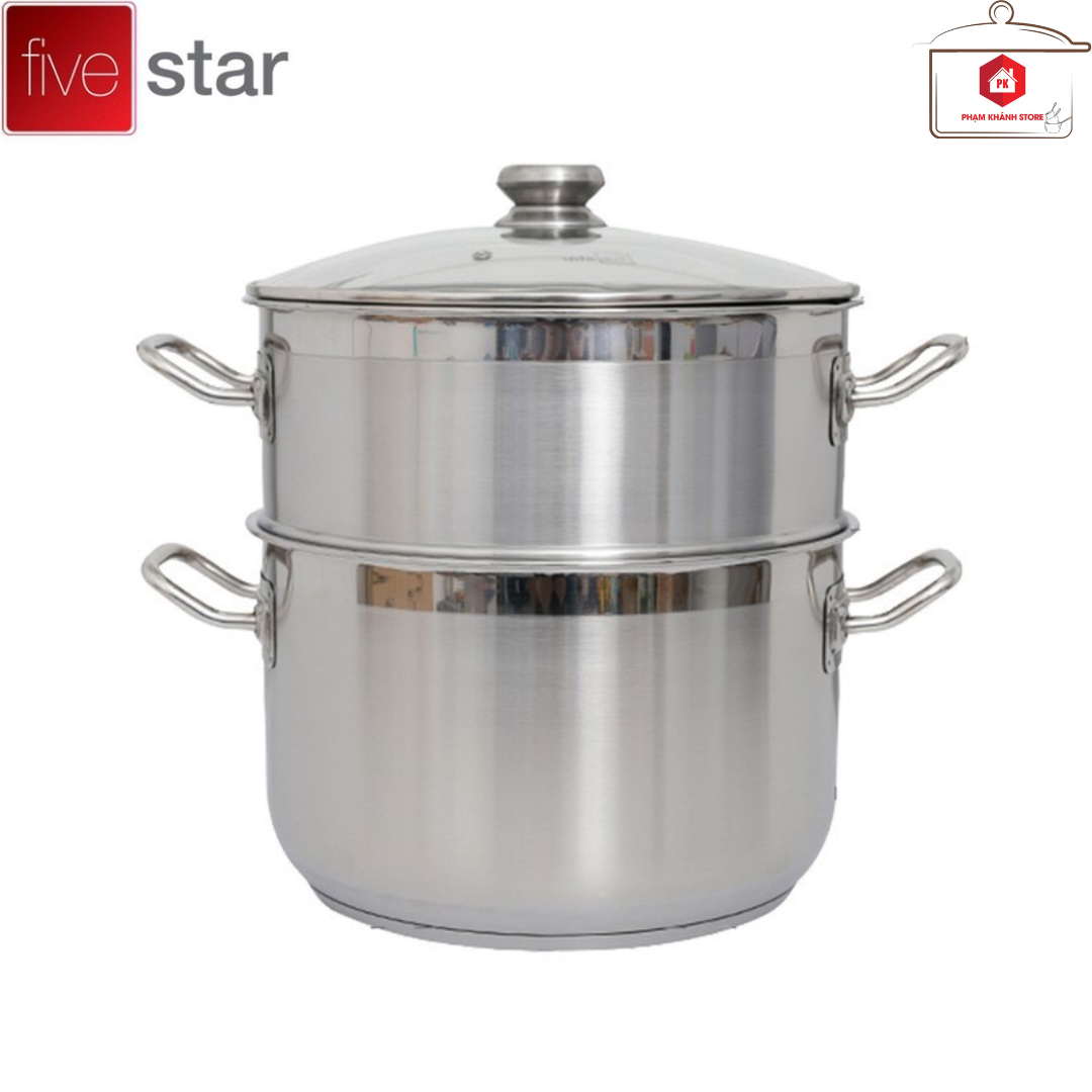 Bộ Nồi Xửng Hấp Inox 430 3 Đáy Fivestar 26cm