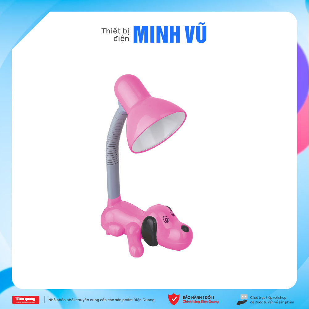 Đèn bàn Điện Quang ĐQ DKL06 BW (kiểu con chó dễ thương,  Màu hồng)
