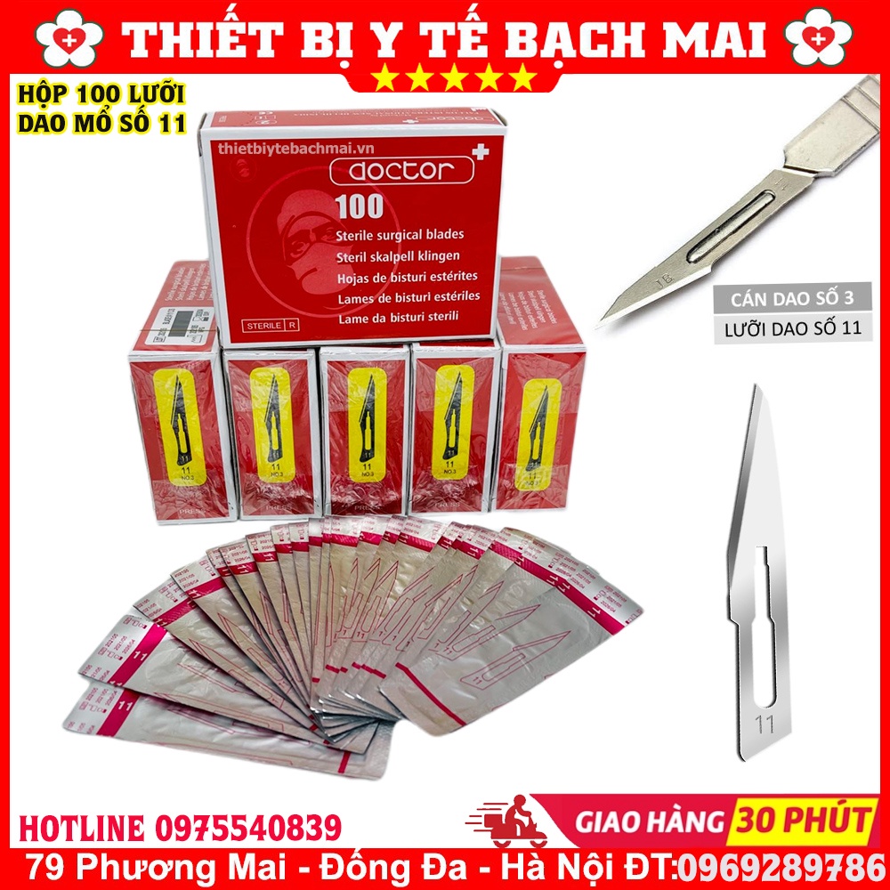 Hộp 100 lưỡi dao mổ doctor số 11 []