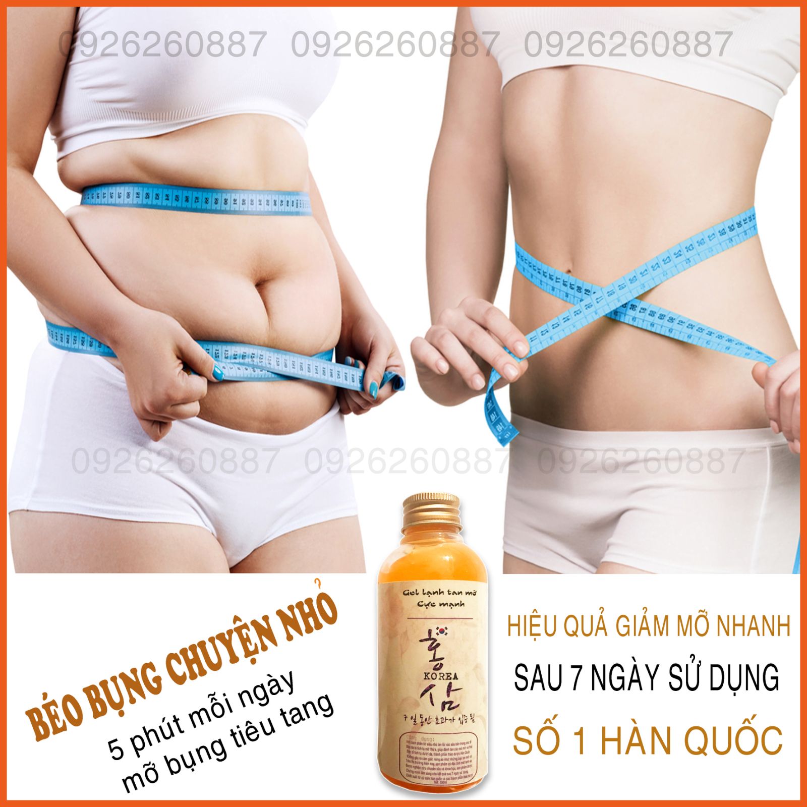 [HCM]Gel Lạnh Tan Mỡ Bụng .Đùi .Bắp Tay .Cấp Tốc Hàn Quốc