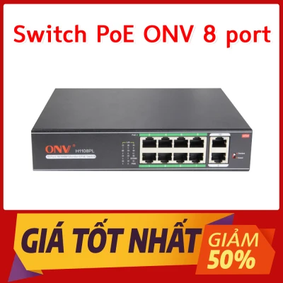 Switch PoE ONV 8 port - 2 Cổng Uplink