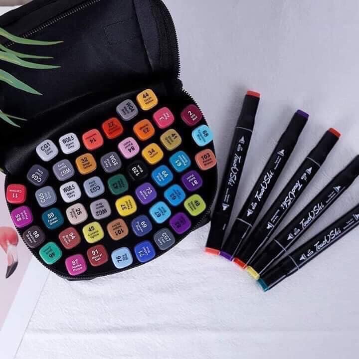 Bộ Bút Màu Dạ 48 Chi Tiết Kèm Túi Đựng  ,màu dạ thiết kế hội họa, vẽ tranh,bút đánh dấu