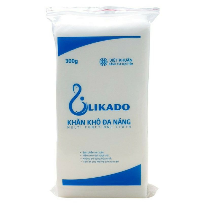 (SIÊU MỀM MỊN) Khăn Khô Đa Năng Cao Cấp LIKADO 300gr Mềm Mịn Dai An Toàn Cho Trẻ Sơ Sinh, Dùng Đa Năng Tiện Lợi