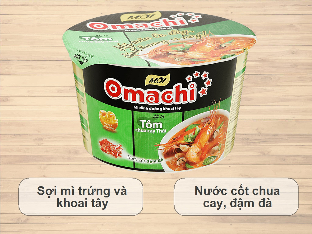 [Date T25/1] Combo Mì Tô Omachi Tôm Chua Cay Thái 91g