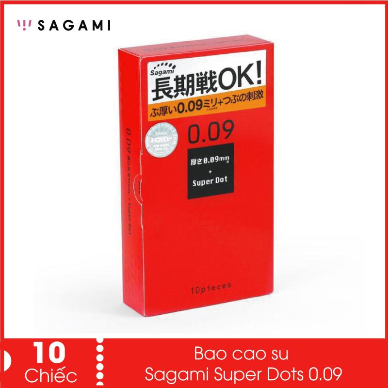 Bao cao su Sagami Super Dots 0.09 ôm khít (Hộp 10) - Sản xuất tại Nhật Bản cao cấp