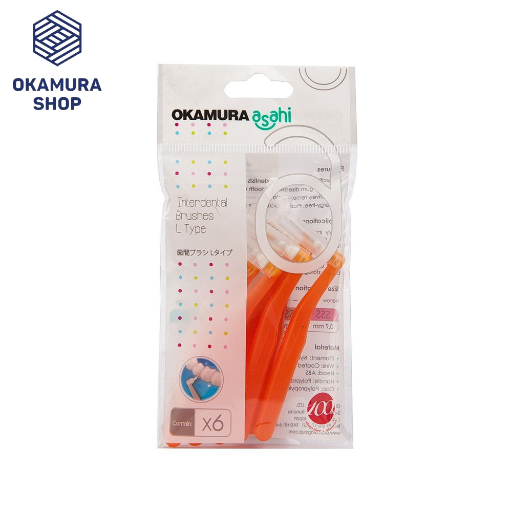 [HCM]Bàn chải kẽ răng Okamura Asahi dạng L