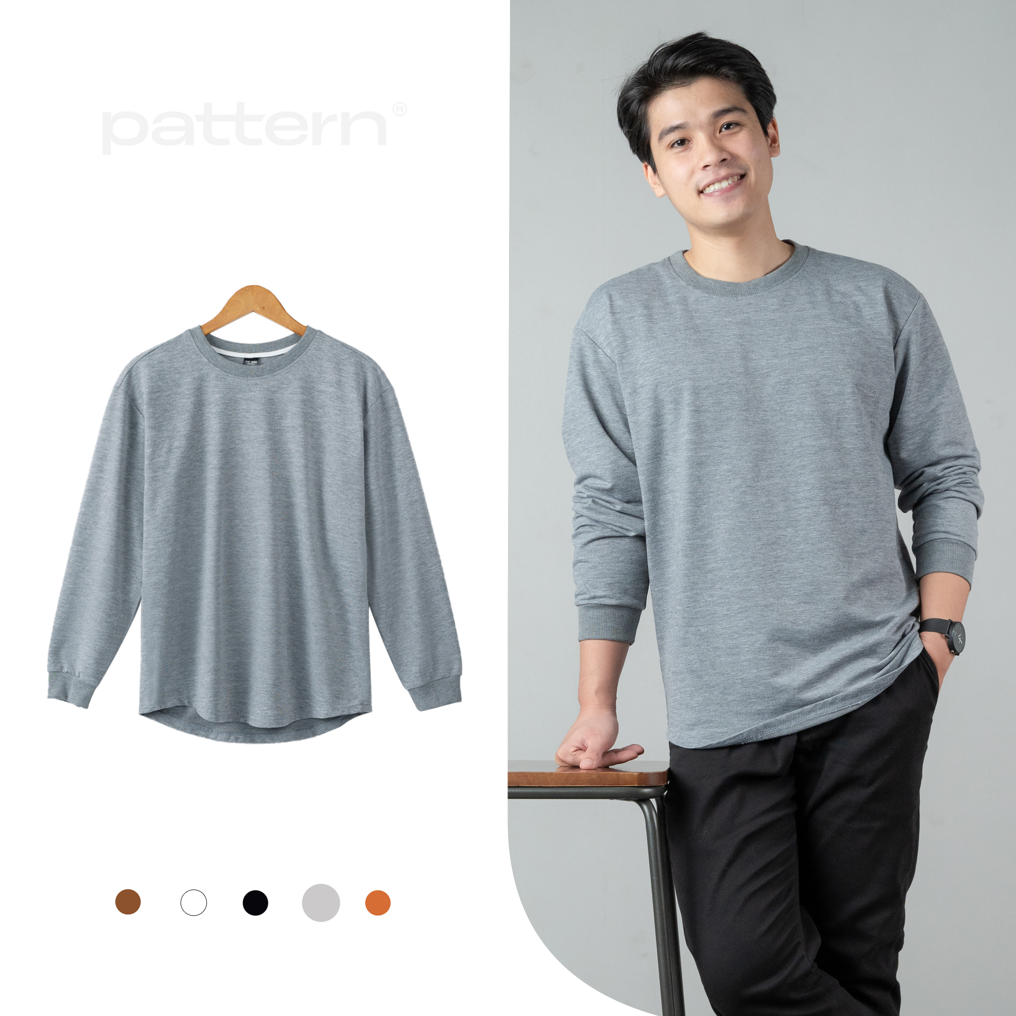 Áo dài tay vạt bầu THE 1992 Sweater basic nam
