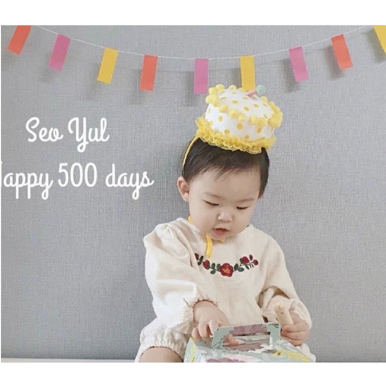 Băng đô bánh sinh nhật style Hàn quốc cho bé