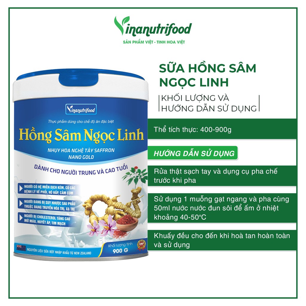Sữa bột Hồng sâm Ngọc Linh 900g