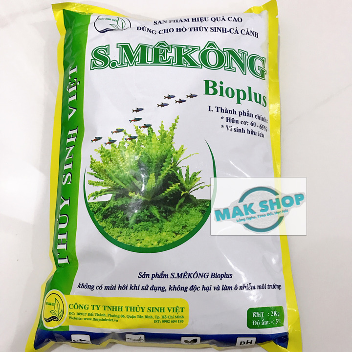 2KG Phân Nền, Đất Nền Smekong Cho Hồ Cá Thủy Sinh Thế Hệ Mới, Đã Cải Tiến, Không Dơ Nước, Dễ Sử Dụng, cây Phát Triển Tốt