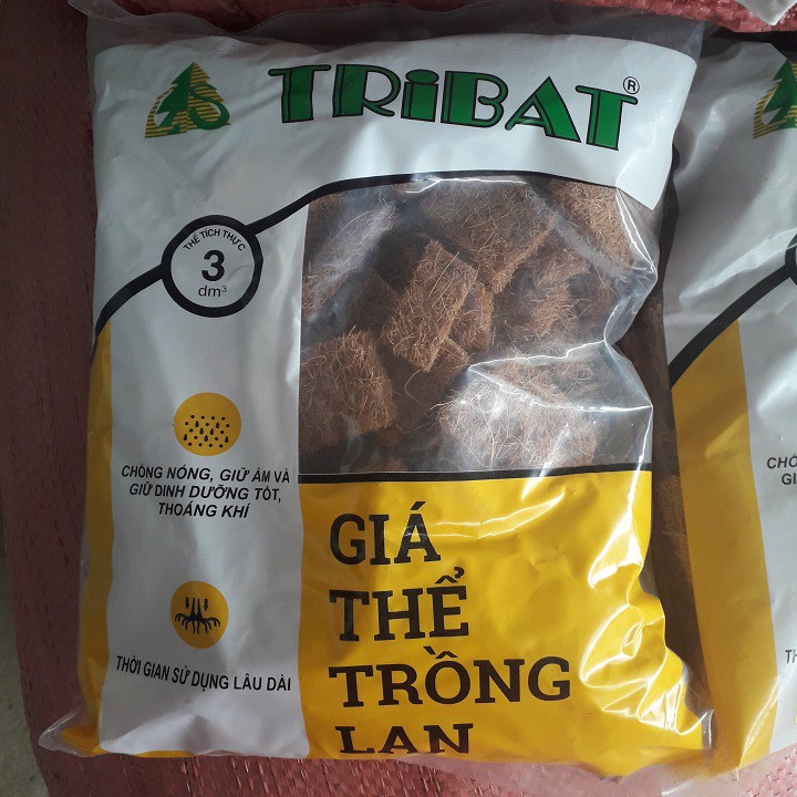 Túi 3dm3 - giá thể xơ dừa trồng lan tribat