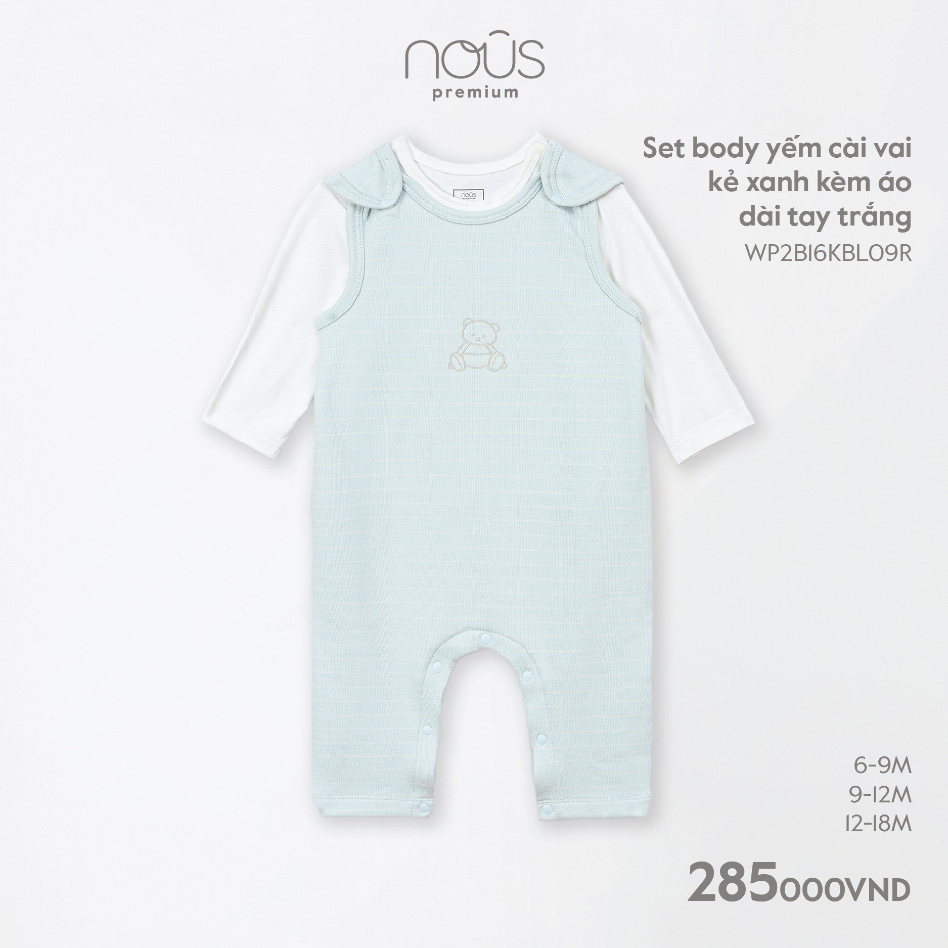 Bộ body liền dài tay  Nous cho bé (0m-12m)