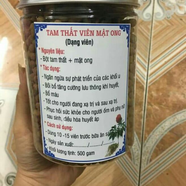 500g viên tam thất mật ong