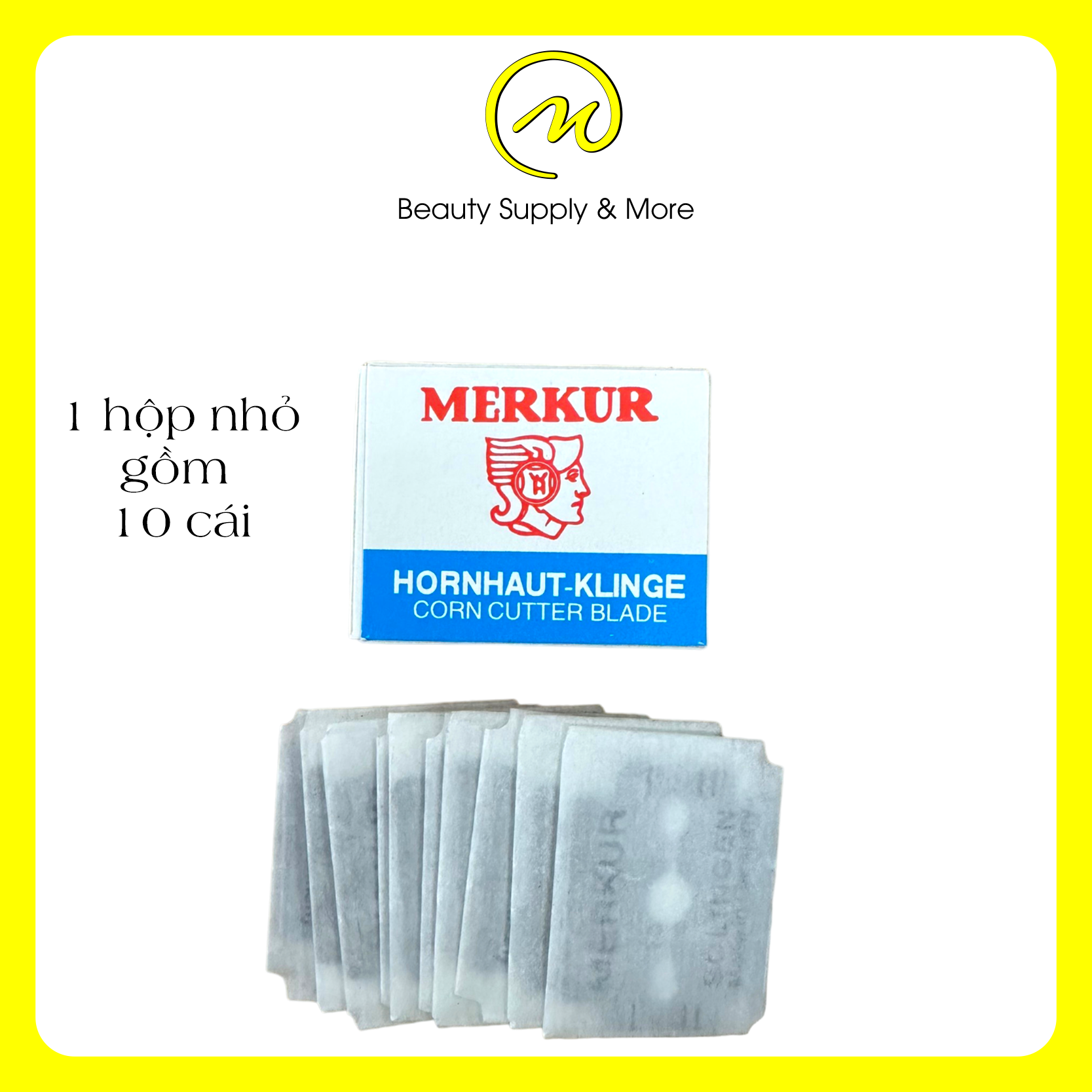 Lưỡi Lam MERKUR Dùng Cho Dao Cạo Gót Chân (Hộp 10 Lưỡi)