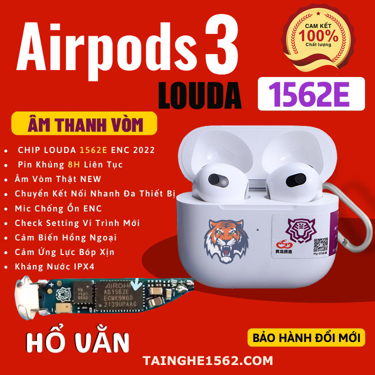 Tai Nghe Bluetooth Hổ Vằn bản bass căng, kết nối Bluetooth 5.2, dùng được cho các dòng máy có bluetooth, hỗ trợ sạc không dây, điều khiển dễ dàng - Bảo Hành 12 Tháng