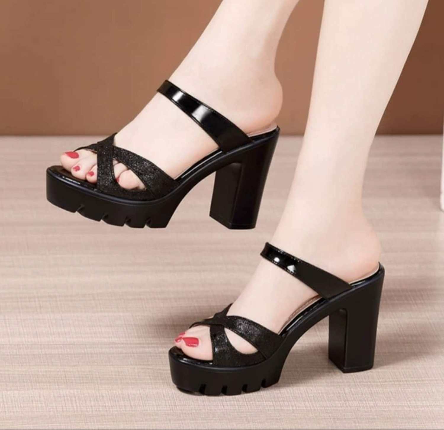 Dép cao gót đế đúc 9f răng cưa hàng nhập cao cấp