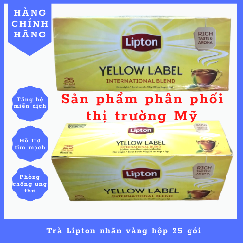 [HÀNG MỸ] Trà Lipton Nhãn Vàng hộp 25 gói