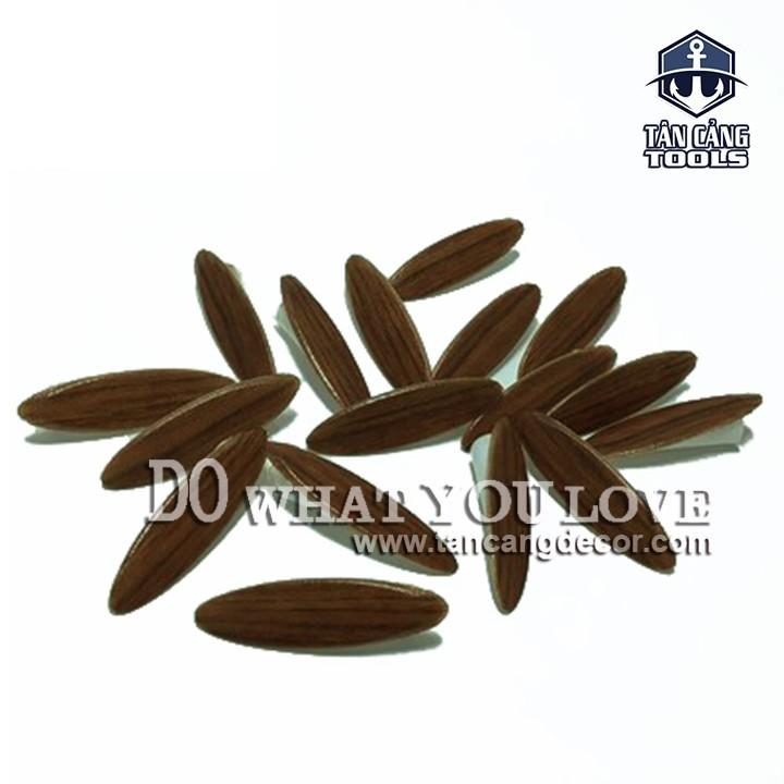 100 Chốt che lỗ khoan chéo màu gỗ óc chó có vân gỗ