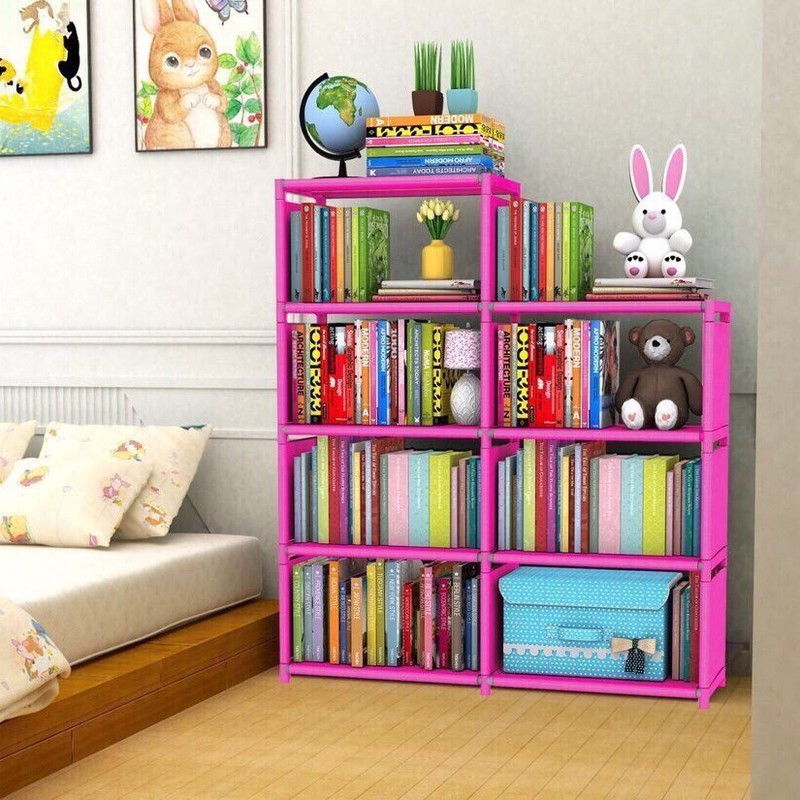 Kệ sách 4 tầng 7 ngăn (Xanh) LOẠI MỚI
