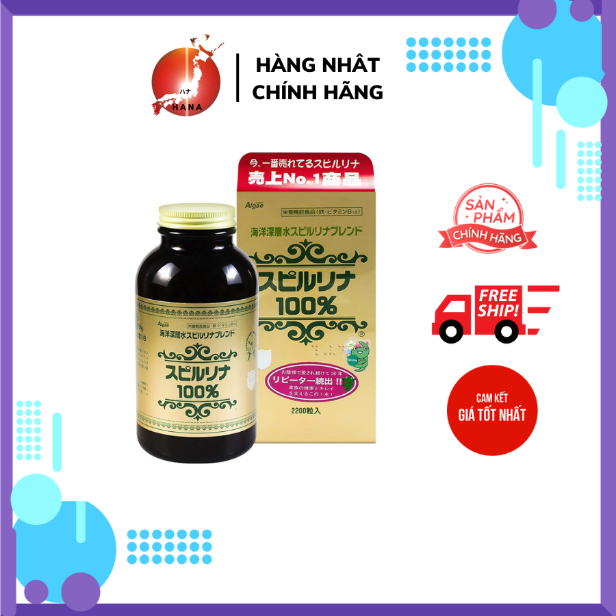 TẢO XOẮN CỦA NHẬT HỘP 2200 VIÊN- TẢO XOẮN SPIRULINA NHẬT BẢN