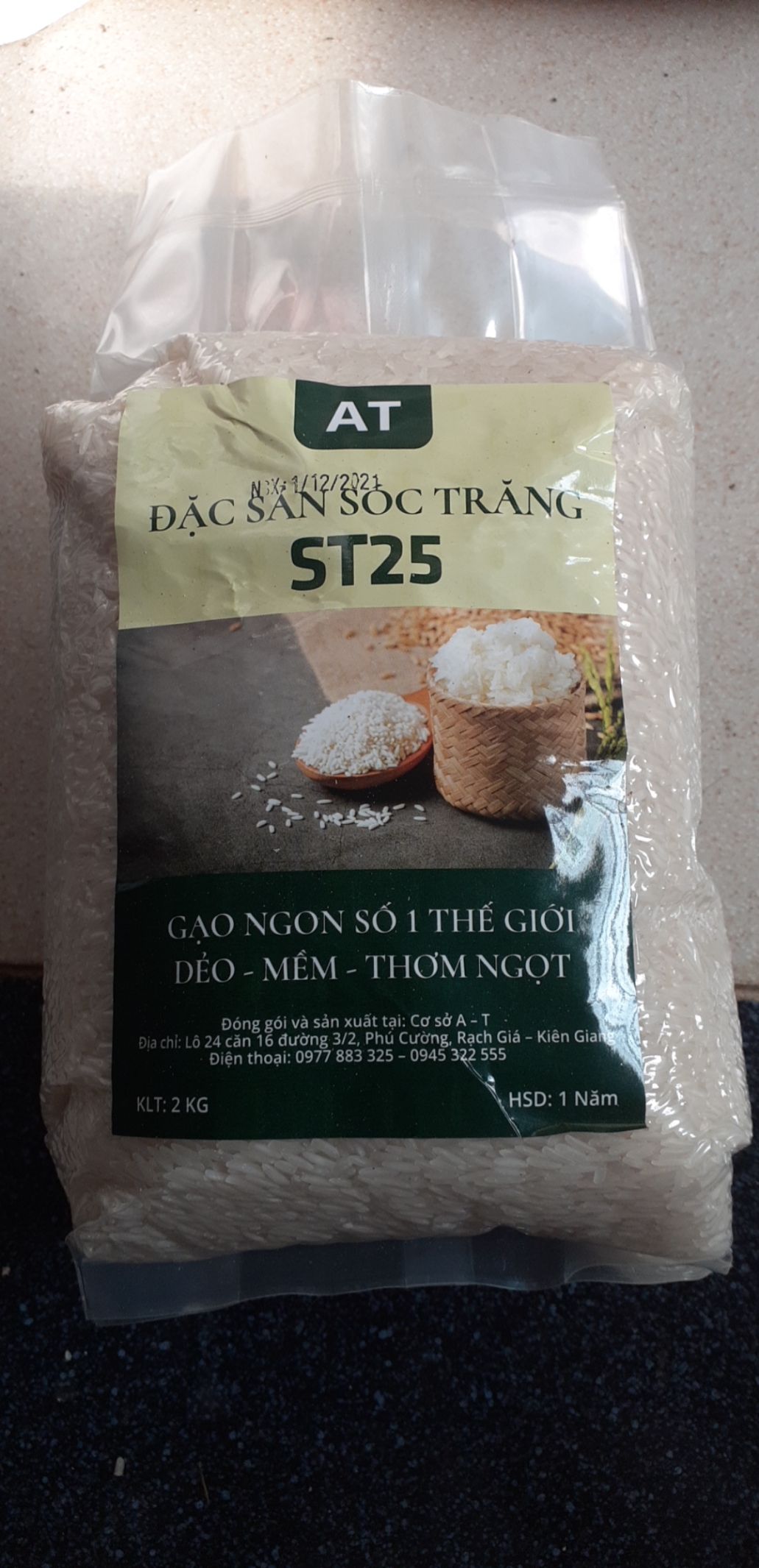 Gạo st 25 thơm dẻo 2kg
