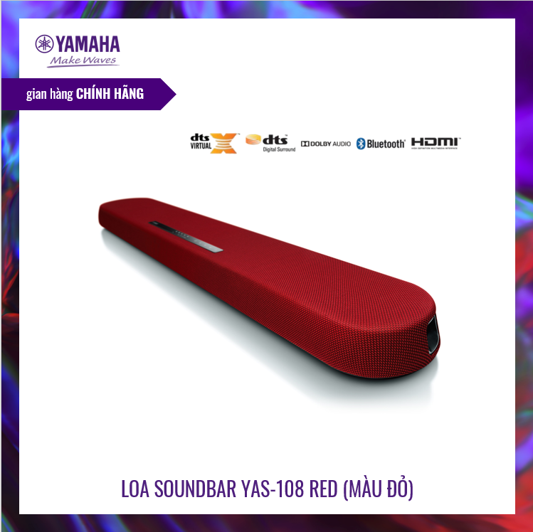[Trả góp 0%]Loa tivi Soundbar Yamaha YAS-108 | Âm thanh vòm 3D với DTS® Virtual:X™| MusicCast | Loa siêu trầm tích hợp | Bluetooth 4.2 | HÀNG CHÍNH HÃNG